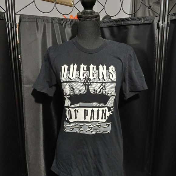 Bella Canvas Tops - Canvas Black Women's Queens OF Pain Gothic Graphic Tee Shirt Size Small Grunge